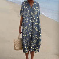 Relaxed Floral Midi Dress for Women Angle