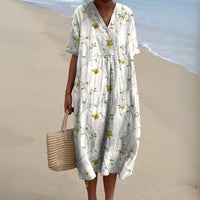 Relaxed Floral Midi Dress for Women Full