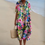 Relaxed Floral Midi Dress for Women