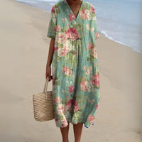 Relaxed Floral Midi Dress for Women Lifestyle