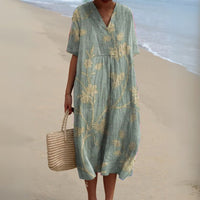 Relaxed Floral Midi Dress for Women Side