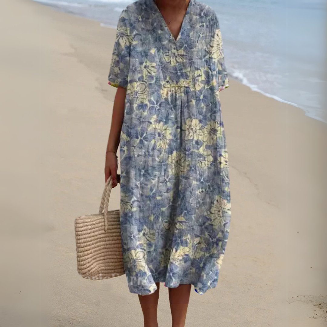 Relaxed Floral Midi Dress for Women View 11