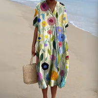 Relaxed Floral Midi Dress for Women View 12