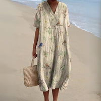 Relaxed Floral Midi Dress for Women View 13