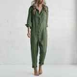Relaxed Women's Linen Jumpsuits with Pockets
