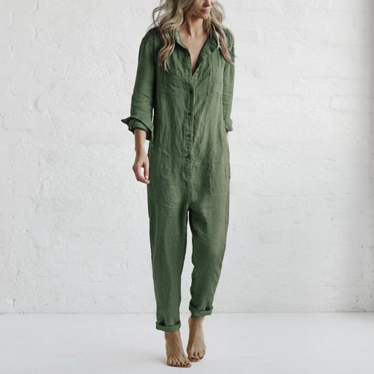 Relaxed Women's Linen Jumpsuits with Pockets Hero