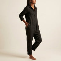 Relaxed Women's Linen Jumpsuits with Pockets Side