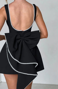 Women's Mini Dress Back Bow Detail Sleeveless