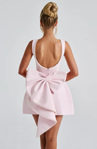 Women's Mini Dress Back Bow Detail Sleeveless