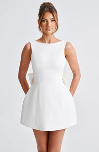 Women's Mini Dress Back Bow Detail Sleeveless