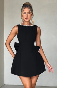 Women's Mini Dress Back Bow Detail Sleeveless