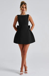 Women's Mini Dress Back Bow Detail Sleeveless