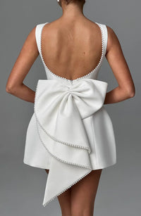 Women's Mini Dress Back Bow Detail Sleeveless