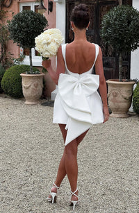Women's Mini Dress Back Bow Detail Sleeveless