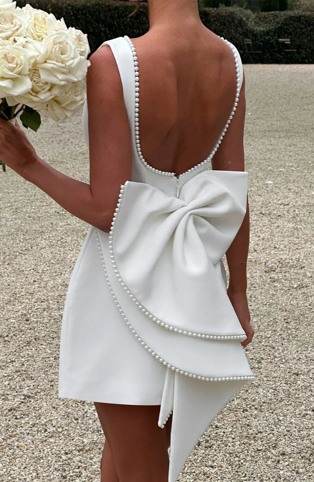 Women's Mini Dress Back Bow Detail Sleeveless