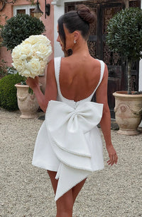 Women's Mini Dress Back Bow Detail Sleeveless