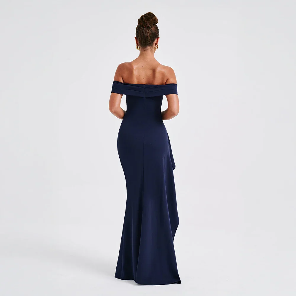Women's Maxi Dress Off-Shoulder High Slit – Evening Formal
