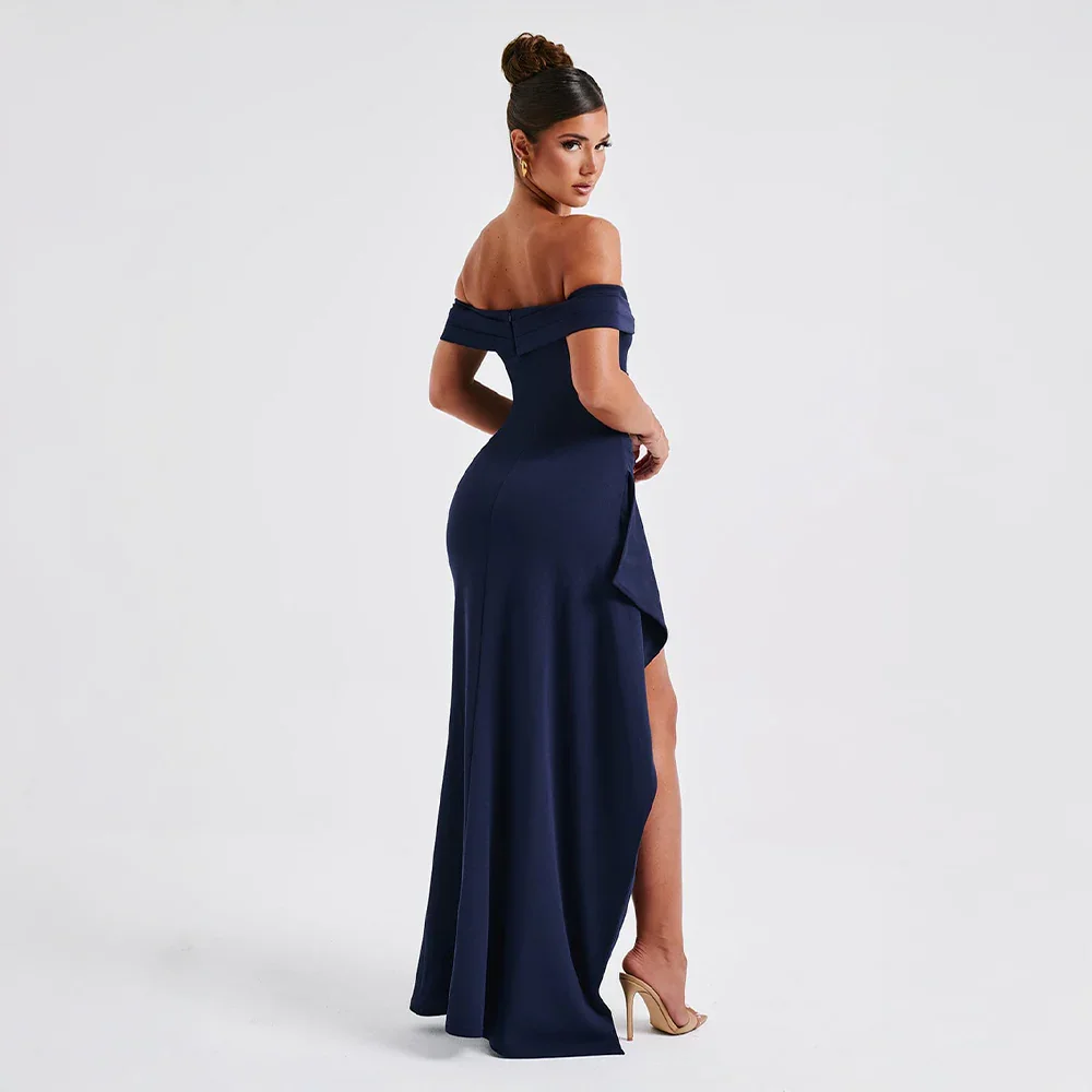 Women's Maxi Dress Off-Shoulder High Slit – Evening Formal
