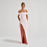 Women's Maxi Dress Off-Shoulder High Slit – Evening Formal