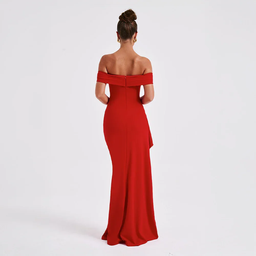 Robe longue femme épaules dénudées fente haute – soirée formelle