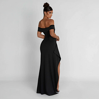 Women's Maxi Dress Off-Shoulder High Slit – Evening Formal