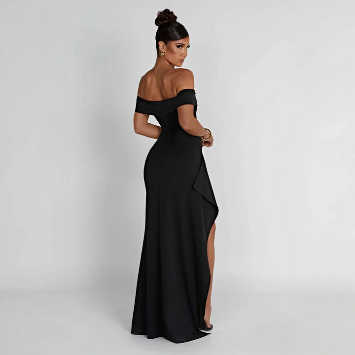 Women's Maxi Dress Off-Shoulder High Slit – Evening Formal