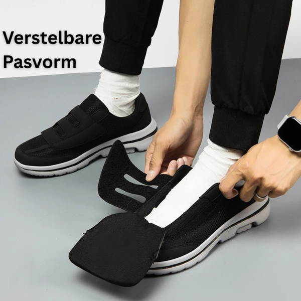 Chaussures orthopédiques pour hommes, ajustables, en mesh respirant, à enfiler, largeur large, fermeture velcro