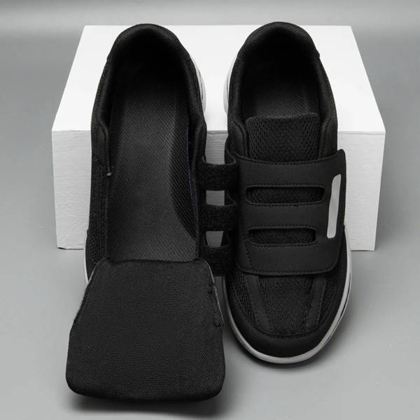 Chaussures orthopédiques pour hommes, ajustables, en mesh respirant, à enfiler, largeur large, fermeture velcro