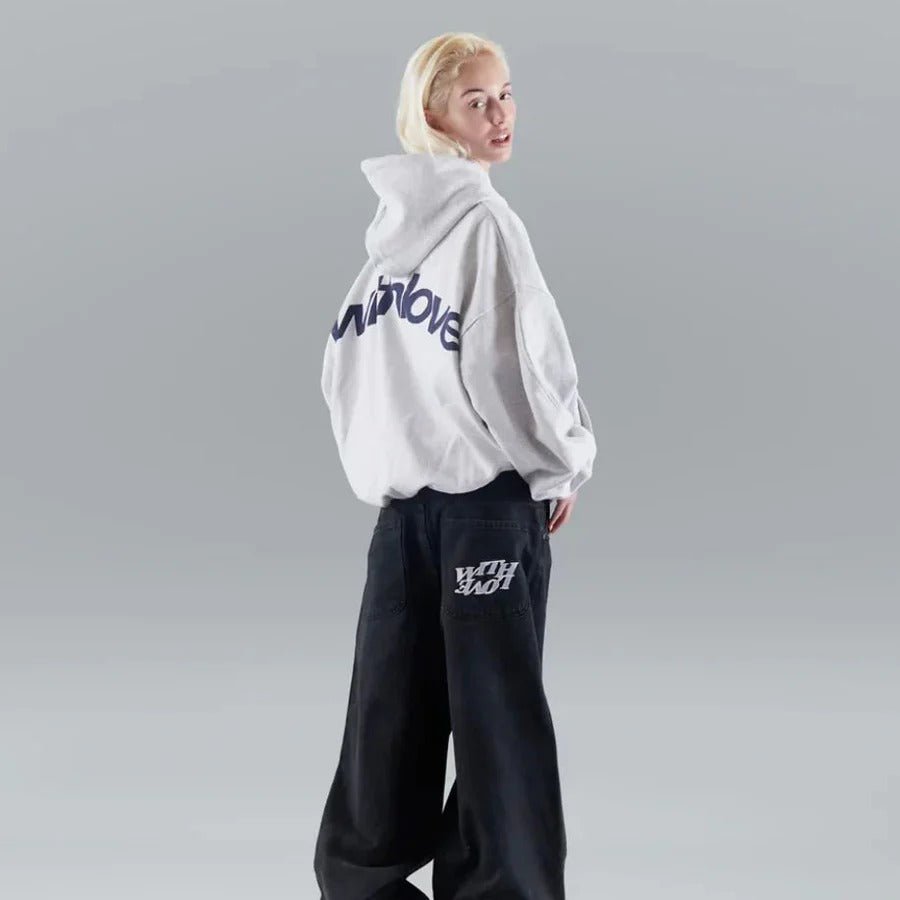 Unisex Casual Oversized Hoodie | Drop Shoulder Streetwear Close Up