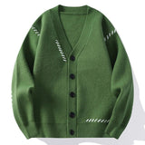 Unisex Cotton Cardigan | Contrast Stitch V-Neck Button-Up