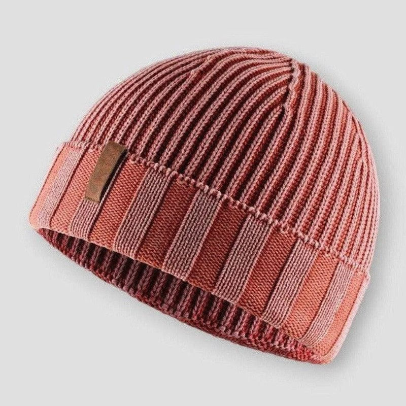 Unisex Cuffed Knitted Beanie | Vintage Winter Hat Detail