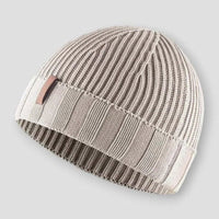 Unisex Cuffed Knitted Beanie | Vintage Winter Hat Front