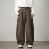 Unisex High-Waist Wide Leg Pants | Balloon Drape Belted Fit