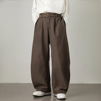 Unisex High-Waist Wide Leg Pants | Balloon Drape Belted Fit Hero