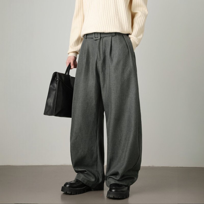 Unisex High-Waist Wide Leg Pants | Balloon Drape Belted Fit Lifestyle