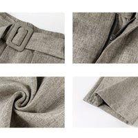 Unisex High-Waist Wide Leg Pants | Balloon Drape Belted Fit View 13