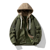 Unisex Hooded Corduroy Jacket | Snap-Button Elasticated Cuffs Hero