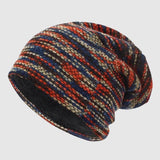 Unisex Slouchy Striped Winter Beanie | Wool Knit