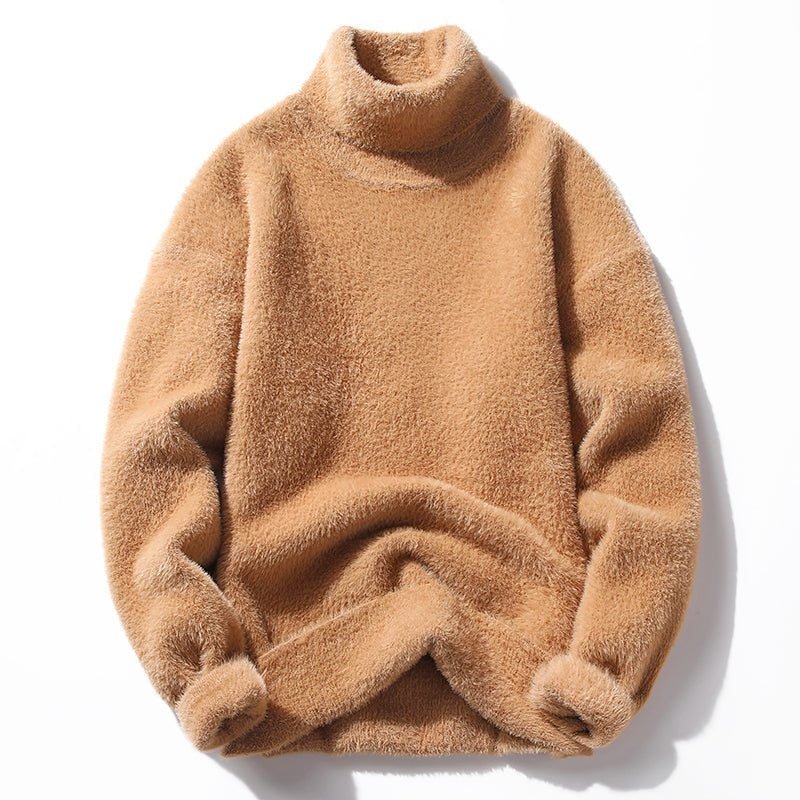 Unisex Turtleneck Fluffy Sweater | Cozy Knit Pullover Hero
