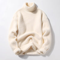 Unisex Turtleneck Fluffy Sweater | Cozy Knit Pullover Side