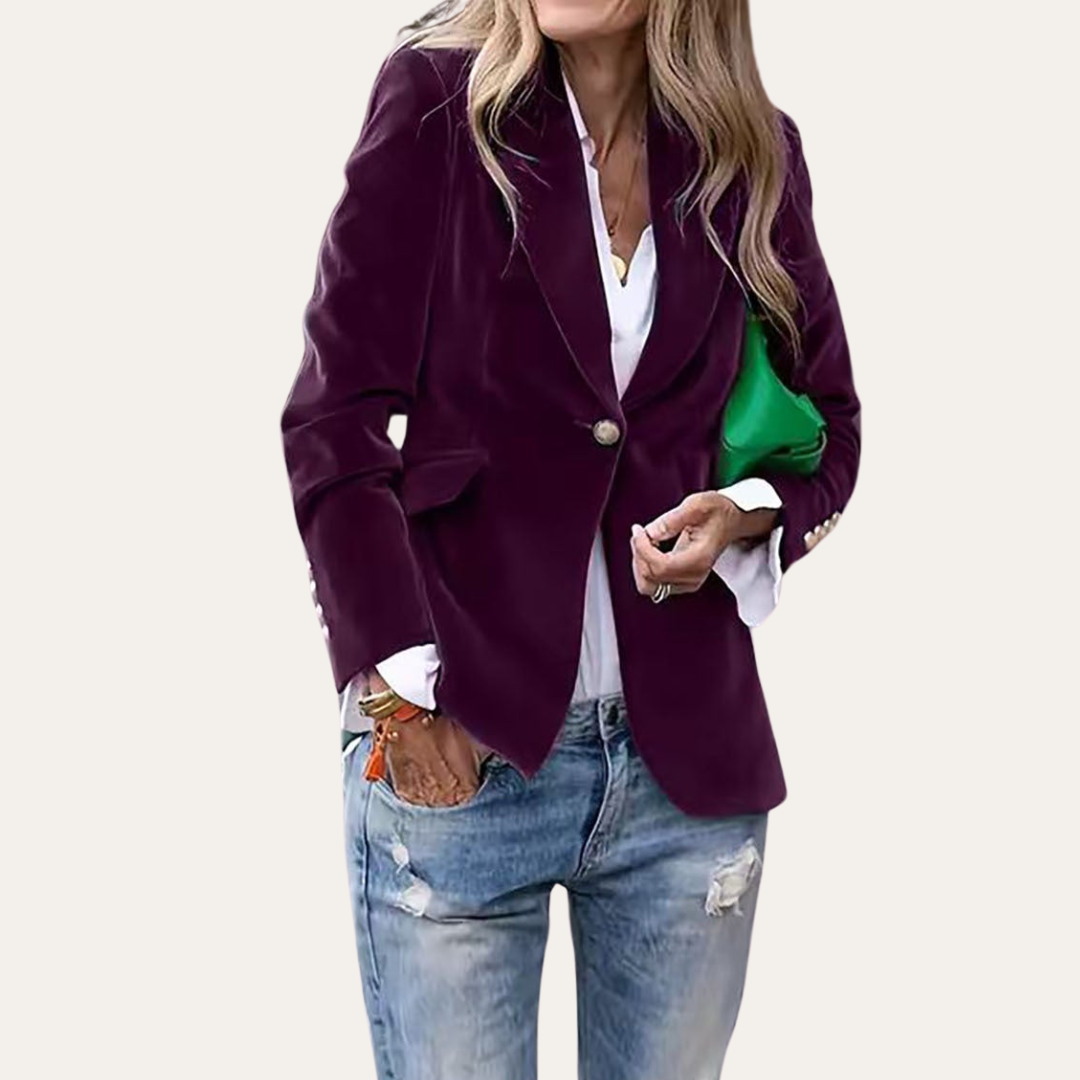 Damen Samt Blazer Jacke Elegant | Vestea