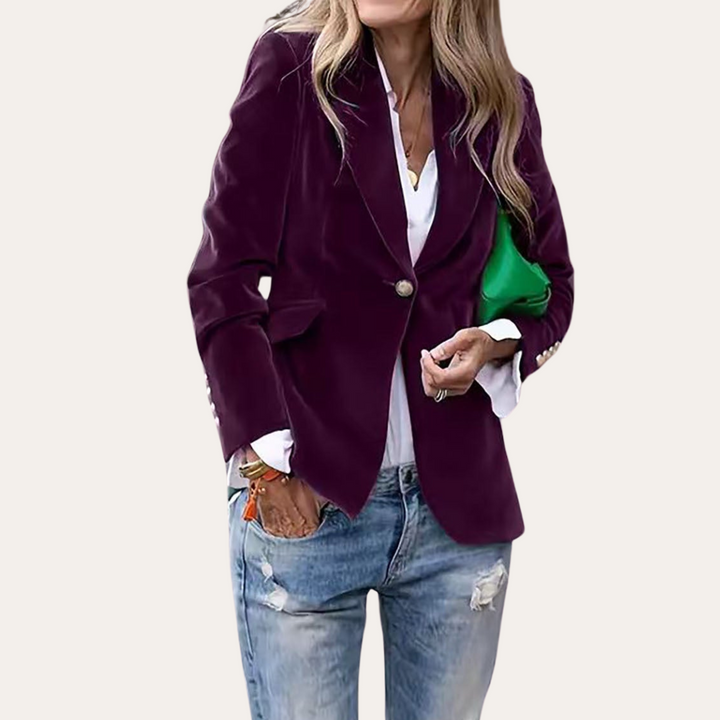 Damen Samt Blazer Jacke Elegant | Vestea