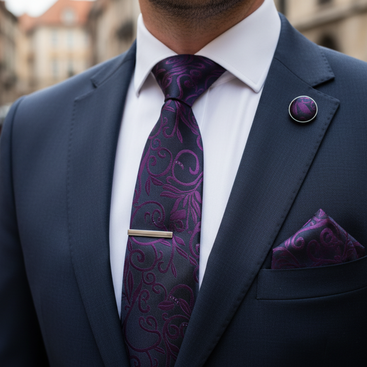 Krawatte mit Manschettenknöpfen | Vestea