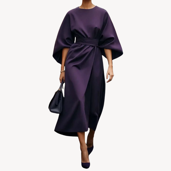 Damen Baumwoll-Midikleid mit Gürtel | Vestea
