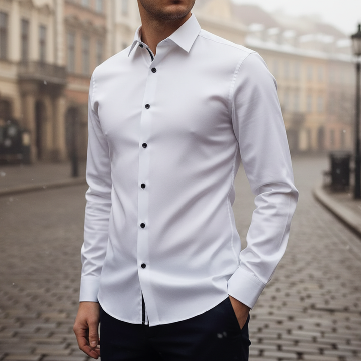 Herren Slim Fit Langarm Hemd | Vestea