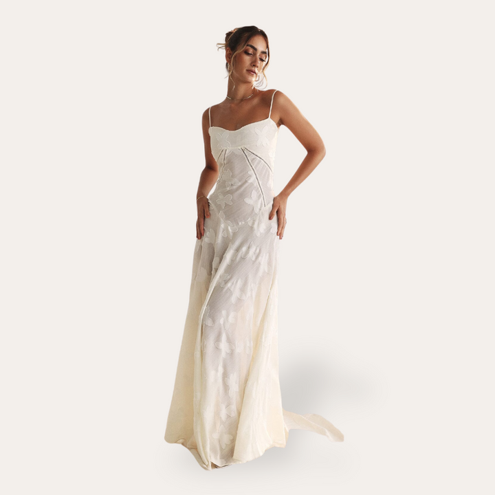 Damen Maxi Trägerkleid Chiffon Elegant | Vestea