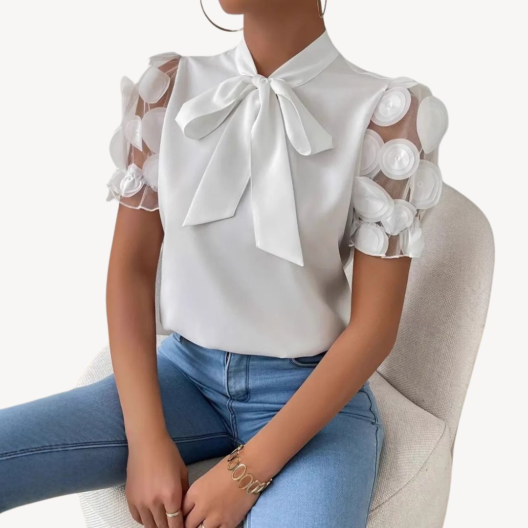 Damen Bluse Chiffon Schleife | Vestea