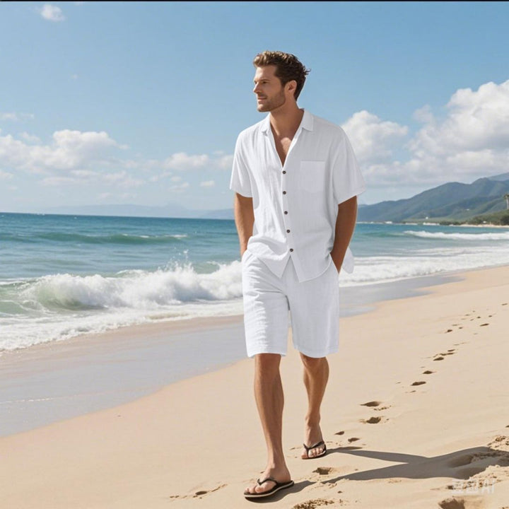 Herren Leinen Kurzarm Sommer Set | Vestea