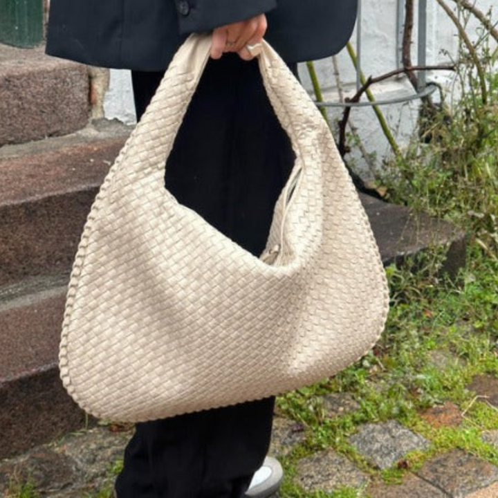 Vestea |  Damen Geflochtene Leder Hobo-Tasche