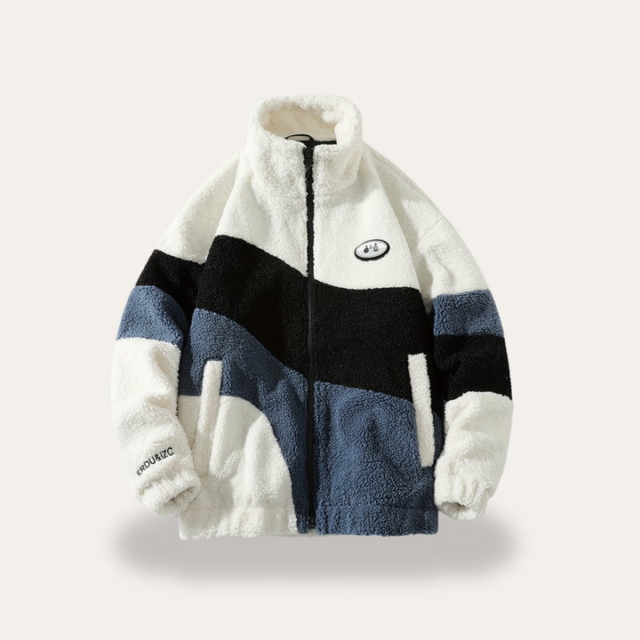 Bunte Fleecejacke mit Reißverschluss für Herren | Vestea